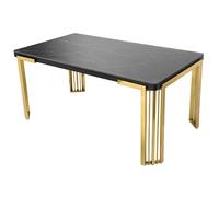 davos black sintered stone coffee table with gold frame