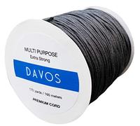 Davos Premium Cords Black Nylon Beading Cord, 1.5mm x 175 Yards, Extra Strong Multi-Use Thread for Jewelry Making, Beading, Shamballa, Necklaces, Bracelets, Arts Crafts, Home Decor