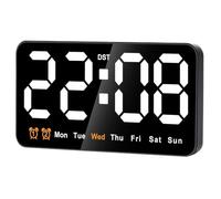 Dawafit Digital Wall Clock, 9Inch LED Digital Clock Large Display with 12/24H, Big Digits,Small Silent Wall Clock(White)
