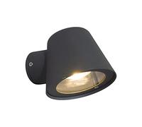 DAWALIGHT Outdoor Wall Lights GU10 5W Wall Spotlight Exterior LED Lights Mains Powered Waterproof IP44 Outside Light Aluminum for Patio Doorway Porch Terrance Hallway (Dark Grey)