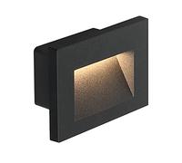 DAWALIGHT Outside Brick Lights LED 3W 3000K Warm White, Outdoor Recessed Wall Lights Dark Grey Mains Powered for Stairs Bathroom Garden Hallway Steps