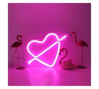 Dawalle Indoor neon Decor Colorful Letters Interior Lighting Heart-Shaped Neon Sign, Hanging Wall Decoration(Pink)