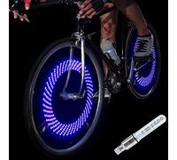 DAWAY A08 Bike Tire Valve Stem Light - Bright Led Auto Bicycle Wheel Lights, Waterproof, Cool Safety Bycicle Spoke Accessories for Men Boys Uncle Dad Boyfriend Husband, 1 Pack, Blue Graphics