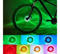 DAWAY A16 Plus USB Rechargeable 7-Color LED Bike Wheel Light (1-Tire Pack) with Motion Sensor & Disco Modes - Waterproof Bright Spoke Light, Safety Glow for Kids, Teens & Adults (Fits 20-39mm Hubs)
