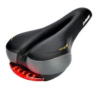DAWAY Comfortable Men Women Bike Seat - Soft Memory Foam Padded Bicycle Seat with Taillight, Wide Bike Saddle Cushion Replacement for Peloton, MTB & Road Bikes, Shock Absorbing, Waterproof, Universal