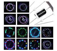 DAWAY LED Bike Wheel Lights - A12 Waterproof Cool Bicycle Tire Light (2 Pack), Safety Spoke Lights for Kids Adults Boys Girls Christmas Gifts, 30 Fun Bright Patterns, Auto & Manual Dual Switch