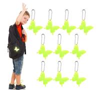 DAWCBVJQ 10 P-cs Kids Reflector Chains, 6x5cm Waterproof High Visibility Reflective Keyring Reflective Pendants Road Safety Reflectors Kids Reflective Keyrings For Bags Pram Cycling Running Walking