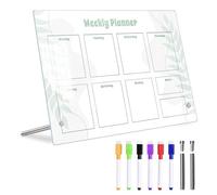 DAWCBVJQ 30×20cm Small Dry Erase Boards with 6 Markers, Erase Board White Board, Small White Board for Kids and Teachers, Acrylic Portable Whiteboard with Easel, Weekly Calendar Planning Noteboard