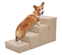 DAWCBVJQ 80 x 33 cm Pet Stairs Dog Stairs Dog Stair Aid Cat Stairs for Dog Couch Foldable Indoor Dog Kennel Stairs with Storage Space, Non-Irritating, Non-Slip Dog Ramp for Small