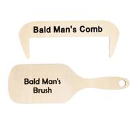 DAWCBVJQ Bald Man's Comb - Humorous Wooden Keepsake | Humorous Bald Mans Comb And Brush - for Fathers Day Party Birthday Grandpa Male Colleague Social Event Workplace Home Travel