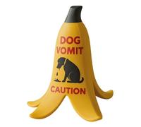 DAWCBVJQ Cat Puke Caution Sign,Tabletop Standing Sign - Banana Peel Shape Funny Cat Dog Vomit Warning Decor for Novelty Collectors Interior Designers Living Room Bedroom Study Apartment Home