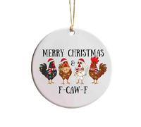 DAWCBVJQ Christmas Decoration in Farmhouse Style - Pendant Car Accessories - With A Joking Saying For Farm Christmas Decoration | For Holidays Farmhouses Chicken Coops Home Friends