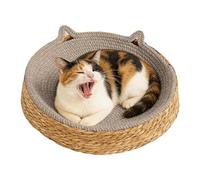 DAWCBVJQ Circle Cat Scratcher - Breathable Pad,Kitten Ear Design Cotton Rope Cat Bed,for Play Exercise Activity Nail Trimming Paws Care Boredom Furniture Safety