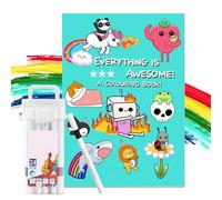 DAWCBVJQ Colouring Books for Adults, Emotions Sharing and Relaxation Aid, Colouring Pages with Sworn Words, for Adults, Teenagers, Home, Travel, Work, Outdoor, Indoor, Business Trip