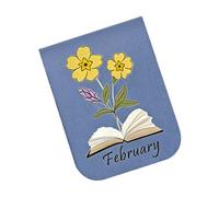 DAWCBVJQ Cute Bookmarks,Floral Reading Book Marks - Magnetic PU Bookmarks Clip - for Readers Women Kids Girls Booklovers Bookworms Office Journaling Notebook