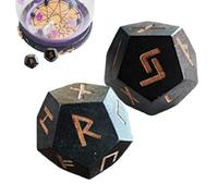 DAWCBVJQ Divination Runes Set, Carved Wooden Divination Dice - Collectable Rune Set for Board Game Fans, Portable for History Buffs, Occult Researcher