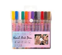 DAWCBVJQ Fingernail Art Markers,0.5mm Fine Tip Painting Liner Tool - Fingernail Art Markers Polish Pen - for Home Party Practice Daily Christmas Birthday Beginners