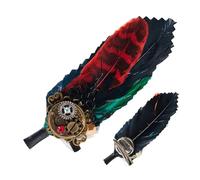 DAWCBVJQ Medieval Brooch Pin, 2-in-1 Decorative Feather Design Hat Pins, Gothic Hair Clip for Special Occasions, Costume Parties, Weddings, Theatre Performances, Dance Evenings and, Siehe Beschreibung