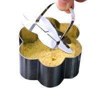 DAWCBVJQ Mousse Mold with Pusher - Stainless Steel Mousse Ring for Cooking,Flower Shape Love Heart Shape Baking Ring Mold Multi-Functional for Salad, Cake, Dessert