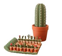 DAWCBVJQ Roll Up Cactus Chess Set 25x15x15cm 3D Printed 32pcs Cactus Chess Board Set, Plant Chesss Sets Table Centerpieces Folding C-hess Board For Party Office Beginners Adults Collectors Plant Lover