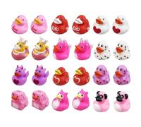 DAWCBVJQ Valentine's Day Rubber Ducks | Small 24 Pieces Creative Cute Decoration | Colourful Game for the Bathtub, for Bath Time, Home Children's Parties, School Parties, Fun, Family and