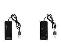 Daweglop 2X 3 Port USB 2.0 Hub External 7.1Ch Sound Card Headset Microphone Adapter for Pc Black
