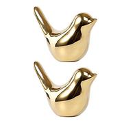 Daweglop 2X House Modern Ceramic Bird Statues Animal Sculpture Crafts Gold Ceramic -L