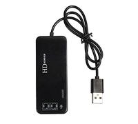 Daweglop 3 Port Usb 2.0 Hub External 7.1Ch Sound Card Headset Microphone Adapter For Pc Black