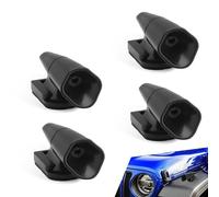 dawfall 4 PCS Automotive Wind Powered Deer Warning Devices, 0.8" x 2.1" x 1.2" ABS Deer Whistles Warning Devices, Ultrasonic Animal Alarms Accessories, Universal for Most Cars (Black)