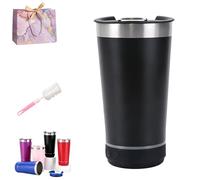 Dawhare 2-in-1 Bluetooth Audio Beer Mug with Bottle Opener, Stainless Steel Tumbler with Removable Bluetooth Speaker, Music Speaker Cup for Party Outdoor Car Cold Drinks (Black)