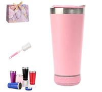 Dawhare 2-in-1 Bluetooth Audio Beer Mug with Bottle Opener, Stainless Steel Tumbler with Removable Bluetooth Speaker, Music Speaker Cup for Party Outdoor Car Cold Drinks (Pink)