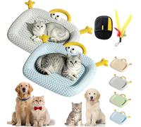 Dawhare Summer Cooling Cat Bed, Dog Cooling Mat & Cat Cooling Bed, Washable Pet Cool Pad for Small Dogs & Puppies, Portable Summer Mat for Dog Crate, Couch & Car (gray+blue-s)