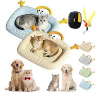 Dawhare Summer Cooling Cat Bed, Dog Cooling Mat & Cat Cooling Bed, Washable Pet Cool Pad for Small Dogs & Puppies, Portable Summer Mat for Dog Crate, Couch & Car (yellow+blue-s)