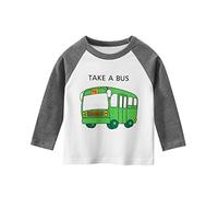 DAWILS Boys T-Shirt Long Sleeve for Kids Car Excavator Bus Bulldozer Cotton Sweatshirt Crew Neck Tee Shirt Jumper Tops 2-7 Years