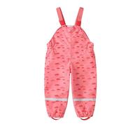 DAWILS Kids Rain Trousers Girls Bib Pants Waterproof Overall Trousers Boys Mud Trousers Waterproof Dungarees Childrens Red Clouds Rain Pants Toddler Puddle Suit for Outdoor Play 1-2 Years