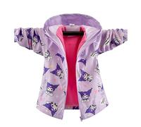 DAWILS Kids Waterproof Jackets Girls Doll Star Rain Coats Children Lightweight Fleece Windproof Softshell Jacket Teenager Outdoor Hiking Travel Windbreaker 13-14 Years, Purple