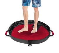 Dawitrly Wetsuit Changing Mat, Durable Waterproof Beach Dry Bag with Secure Wrap Handle, Detachable Shoulder Strap, Drawstring and Pocket for Surfing, Diving, Swimming, Kayaking (Red)