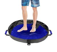 Dawitrly Wetsuit Changing Mat, Durable Waterproof Beach Dry Bag with Secure Wrap Handle, Detachable Shoulder Strap, Drawstring and Pocket for Surfing, Diving, Swimming, Kayaking (Blue)