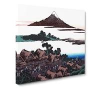 Dawn at Isawa in Kai Province by Katsushika Hokusai Asian Japanese Canvas Wall Art Print Ready to Hang, Framed Picture for Living Room Bedroom Home Office Décor, 14x14 Inch (35x35 cm)