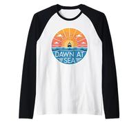 Dawn at Sea Ocean Sunrise Nautical Vacation Raglan Baseball Tee