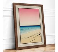 Dawn at the Shore Coastal Framed Wall Art Print A1 (84.1×59.4cm) Walnut, Wall Decor for Living Room, Bedroom, Office & Home, Ready to Hang, Art Gift