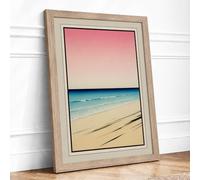 Dawn at the Shore Coastal Framed Wall Art Print A3 (42×29.7cm) Oak, Wall Decor for Living Room, Bedroom, Office & Home, Ready to Hang, Art Gift
