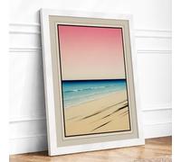 Dawn at the Shore Coastal Framed Wall Art Print A3 (42×29.7cm) White, Wall Decor for Living Room, Bedroom, Office & Home, Ready to Hang, Art Gift
