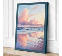 Dawn Beach Reflections Canvas Wall Art Print 18x12 Inch
