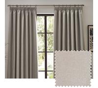 furn. Dawn Blackout Pencil Pleat Curtains - Width x Drop - 117 x 183cm (46 x 72) - Linen