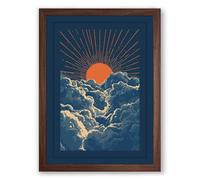 Dawn Breaking Vintage Framed Wall Art Print A1 (84.1×59.4cm) Walnut, Wall Decor for Living Room, Bedroom, Office & Home, Ready to Hang, Art Gift