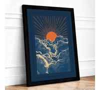 Dawn Breaking Vintage Framed Wall Art Print A1 Black | Ready to Hang, Premium Gi Paper, Fade-Resistant Inks, Securely Packaged, UK Made