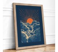 Dawn Breaking Vintage Framed Wall Art Print A1 Oak | Ready to Hang, Premium Gi Paper, Fade-Resistant Inks, Securely Packaged, UK Made