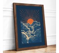 Dawn Breaking Vintage Framed Wall Art Print A1 Walnut | Ready to Hang, Premium Gi Paper, Fade-Resistant Inks, Securely Packaged, UK Made