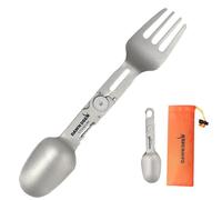 Dawn Deer Titanium Rotating Spork - 2-in-1 Folding Spoon and Fork for Camping, Hiking, Backpacking - Lightweight, Durable Travel Utensil with Compact Design - EDC Survival Gear (Spork * 1)